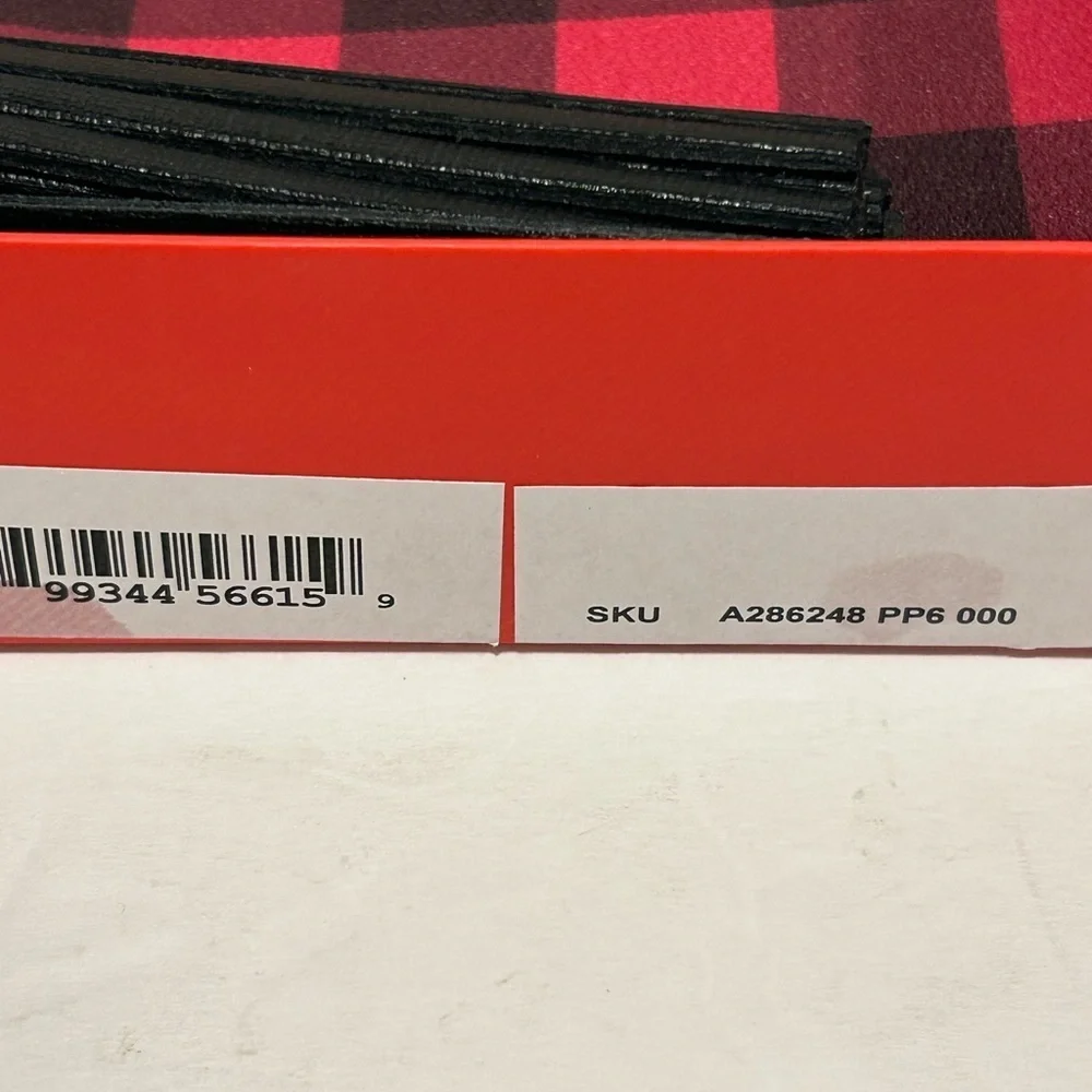 Dooney & Bourke Carrington Pouch, Black Red, Buffalo Check, Tassel, LOGO, Box